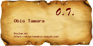 Obis Tamara névjegykártya